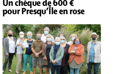Un chèque de 600€ pour Presqu’Ile en Rose