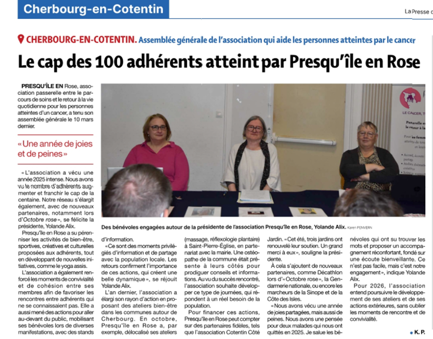 Presqu’île en Rose franchit le cap des 100 adhérents